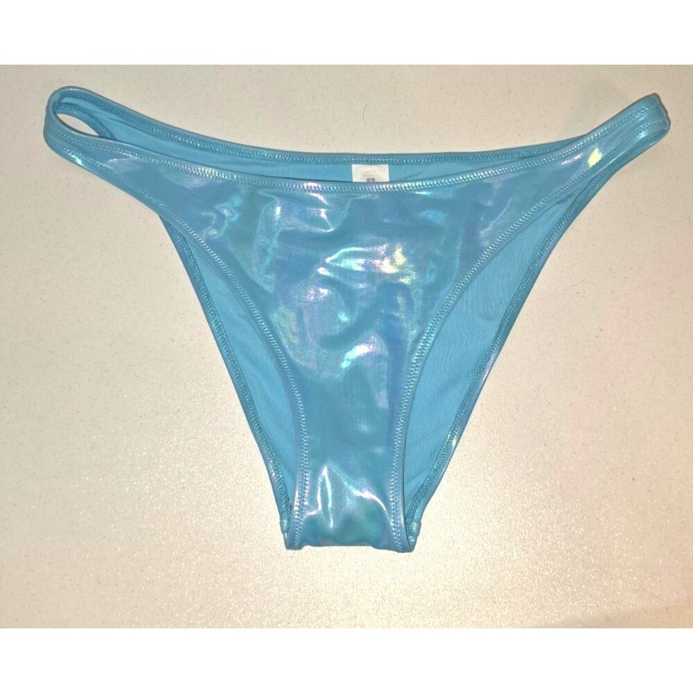 Aerie Iridescent Blue Swim Bathing Suit Bottom Cheeky Size Medium M NEW Mermaid